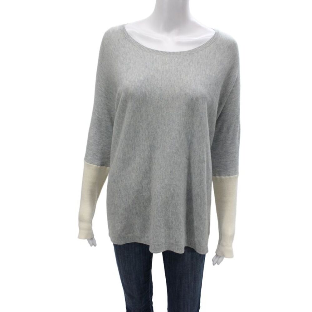Raffi Womens Pullover Sweater Gray Long Sleeve Cotton Size One Size